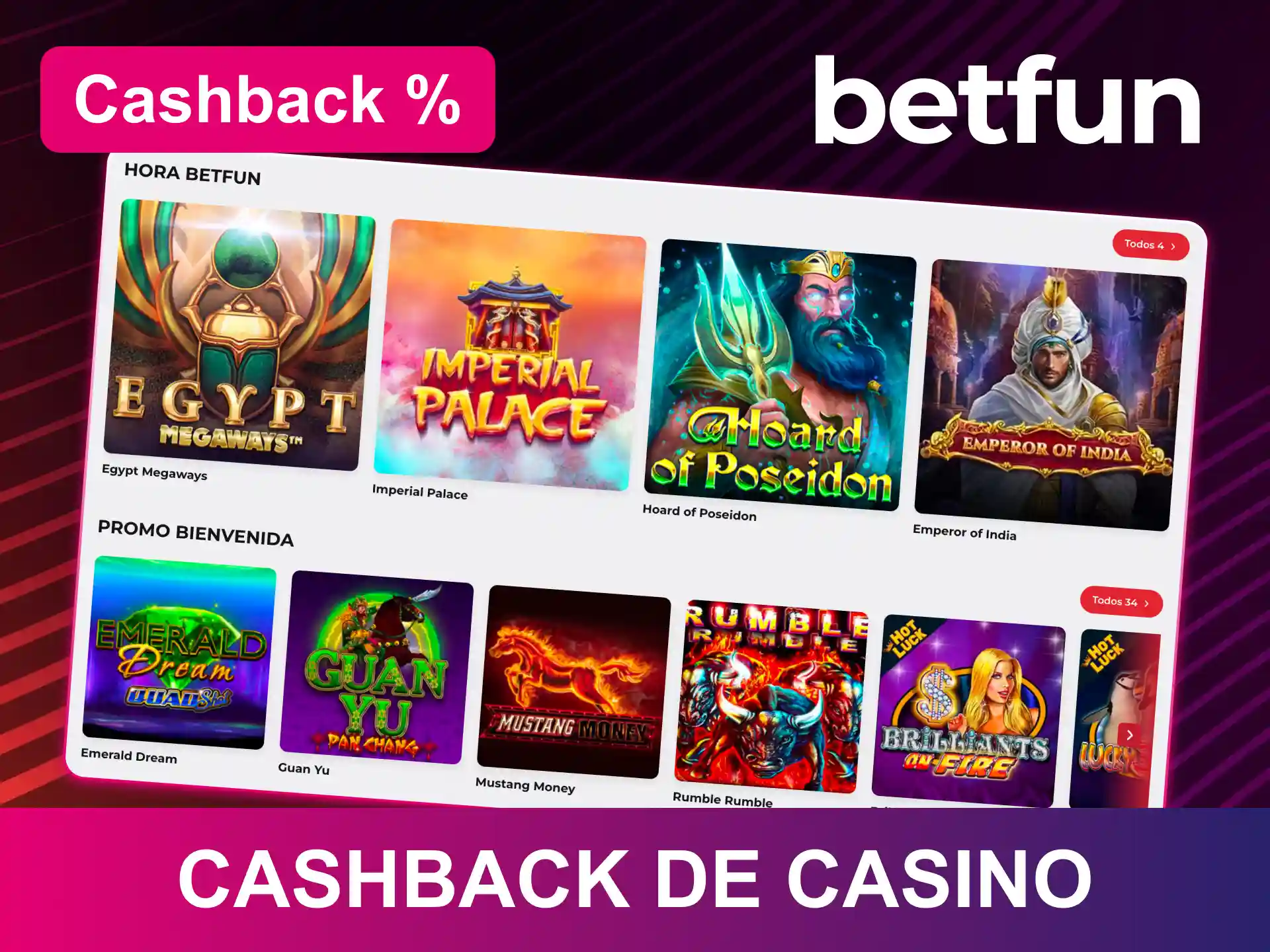 Recupera parte de tu saldo con el cashback de casino en Betfun.