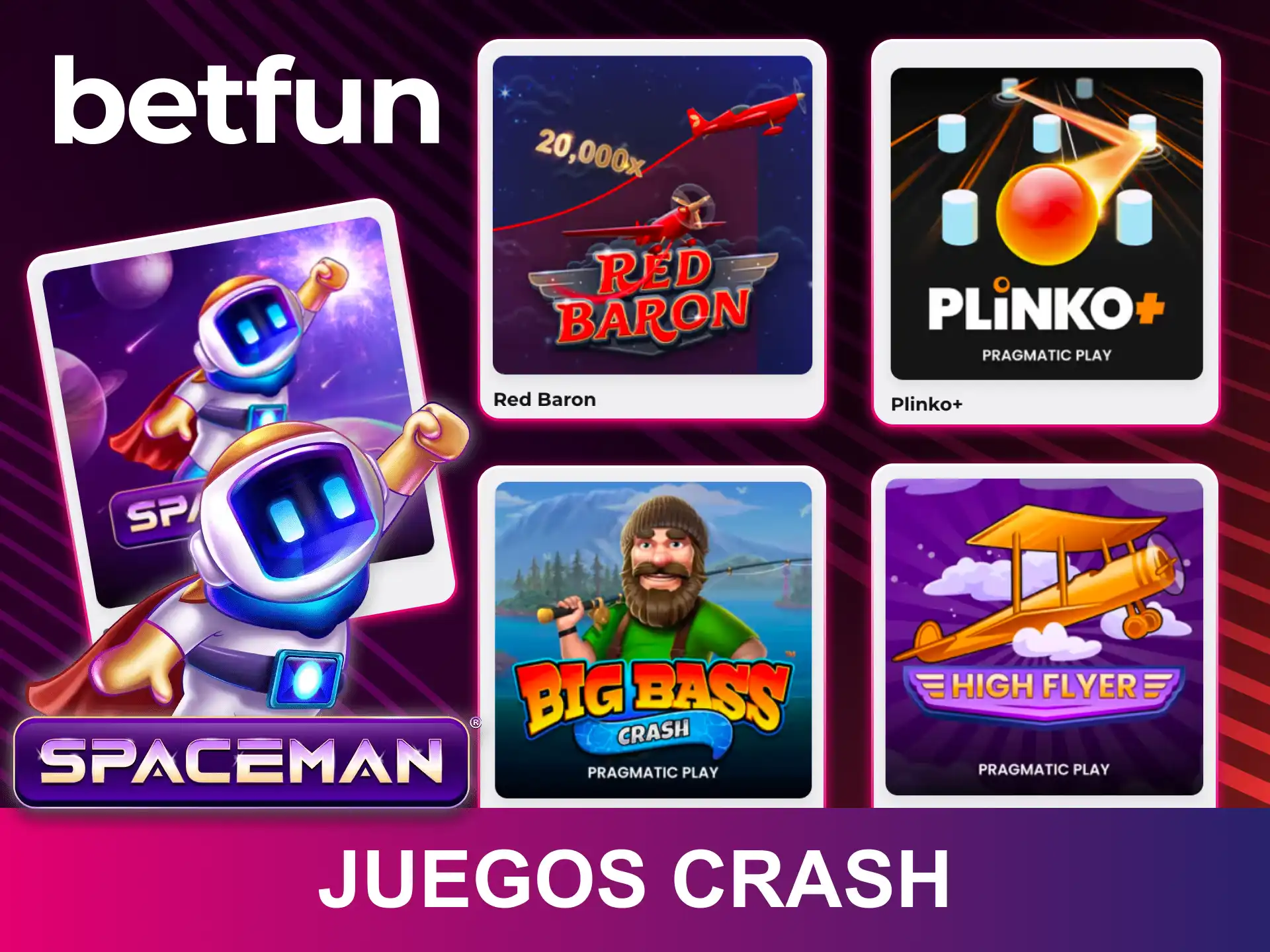 Multiplica tu dinero con los emocionantes juegos crash en el casino de Betfun.